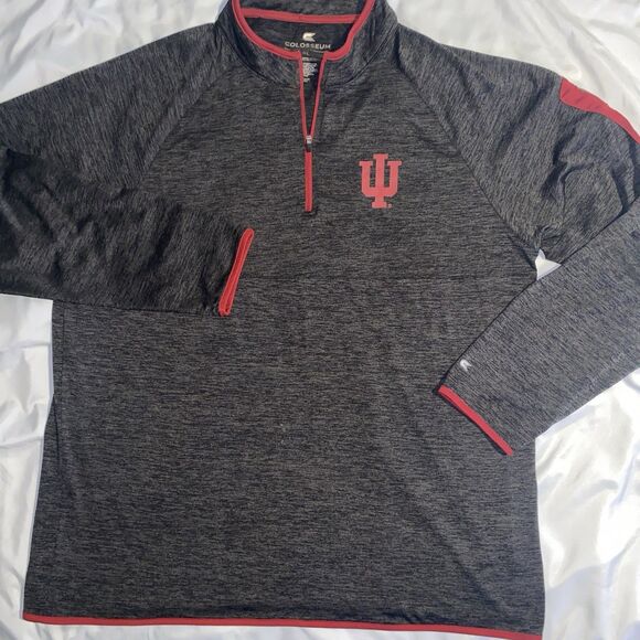 Men's Colosseum Black Indiana Hoosiers Amnesia Quarter-Zip Pullover Jacket XL - Picture 1 of 9
